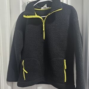 Workshop Republic Clothing Black Hoodie with Neon Yellow Zippers